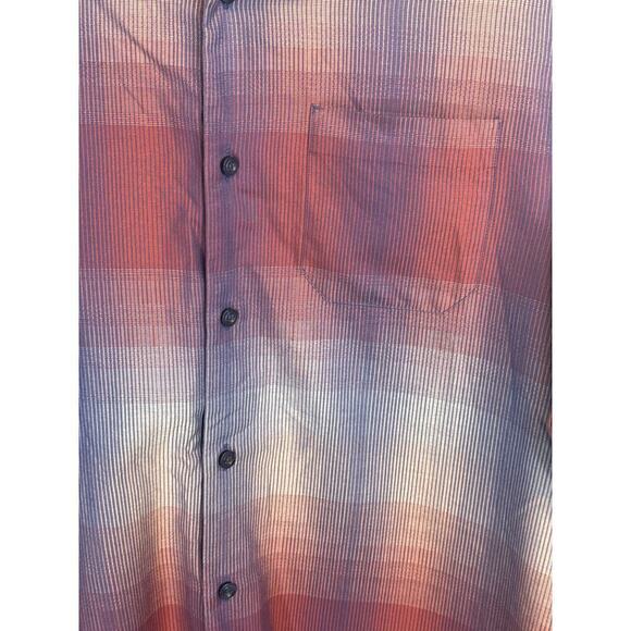 Tommy Bahama Red & Blue Ombre Cotton Silk Blend Button Up Shirt SMALL - Picture 3 of 8